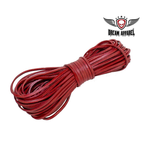 50 FT Leather Laces - Red Jimmy Lee Leathers Club Vest