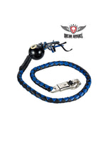 Black And Blue Fringed Get Back Whip with Black Pool Ball 8 Jimmy Lee Leathers Club Vest