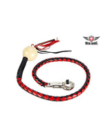 Black And Red Fringed Get Back Whip With White Pool Ball Jimmy Lee Leathers Club Vest