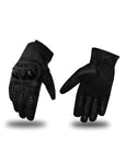 Carbin Fiber Knuckle Leather Motorcycle gloves for riding Jimmy Lee Leathers Club Vest