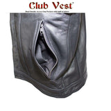 Club Vest Defender CCW Outside access no collar Motorcycle MC vest by Jimmy Lee Jimmy Lee Leathers Club Vest