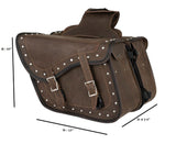 Genuine Vintage Brown Naked Leather Concealed Carry Saddlebag with Braid Jimmy Lee Leathers Club Vest