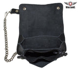 Heavy Duty Black Leather Motorcycle Chain Wallet Jimmy Lee Leathers Club Vest
