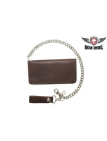 Heavy Duty Dark Brown Leather Chain Wallet Jimmy Lee Leathers Club Vest