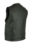 MEN'S SINGLE BACK PANEL CONCEALED CARRY VEST (BUFFALO NICKEL SNAPS) Jimmy Lee Leathers Club Vest