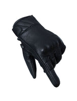 Mens Black Premium Leather Gloves with Gel Palm Jimmy Lee Leathers Club Vest