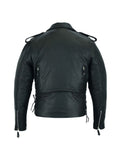Mens Classic Style Motorcycle Jacket Side Laces Premium Cowhide Leather by Jimmy Lee Jimmy Lee Leathers Club Vest