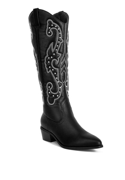 Reyes Patchwork Studded Cowboy Boots Jimmy Lee Leathers Club Vest