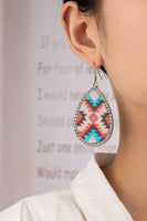 Teardrop Aztec drop earrings with rhinestones Jimmy Lee Leathers Club Vest