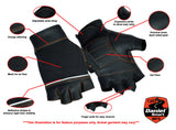 WOMEN’S FINGERLESS GLOVE WITH ORANGE STITCHING DETAILS Jimmy Lee Leathers Club Vest