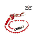 White And Red Fringed Get Back Whip W/ Pool Ball Jimmy Lee Leathers Club Vest