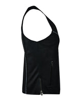 Women Zipper Front Vest with Bling, Side Zipper, Conceal Carry Pockets, Naked Cowhide Leather Jimmy Lee Leathers Club Vest
