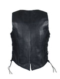 Womens Motorcycle Vest with Braid and Side Laces CCW by Jimmy Lee Leathers Jimmy Lee Leathers Club Vest